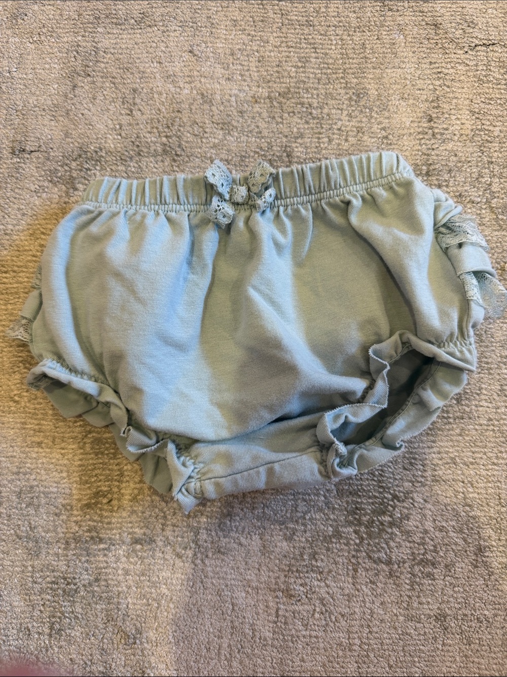 MAYORAL 2-4m Baby Ruffle Bloomers in Light Sage - Soft Cotton